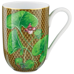 Raynaud porcelain mug Trésor Fleuri with asarum motif
