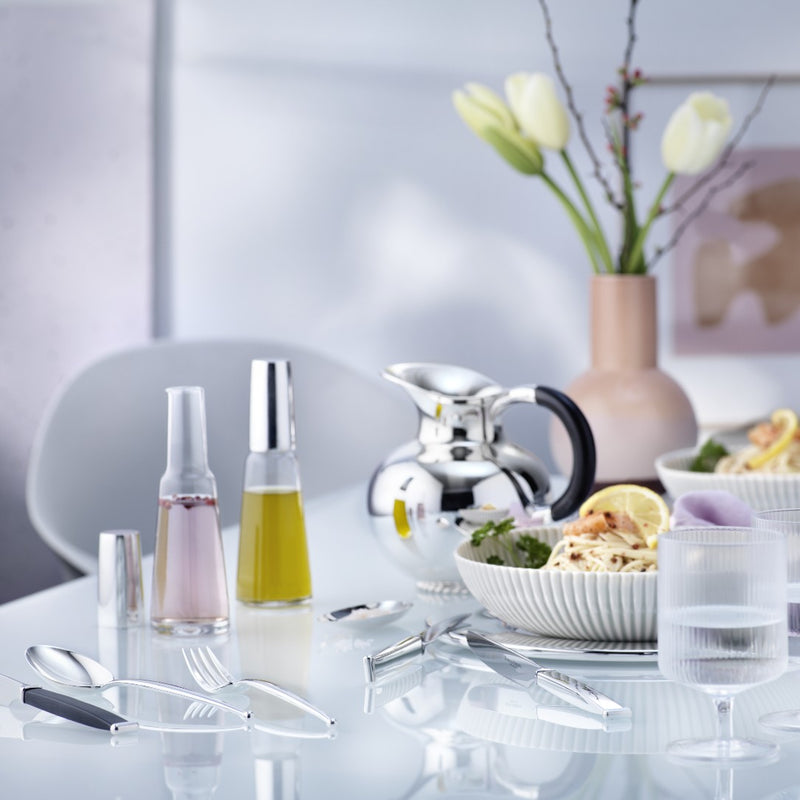 Styled Table with Oil and Vinegar Cruet Set Leon Silver-Plated by Robbe & Berking