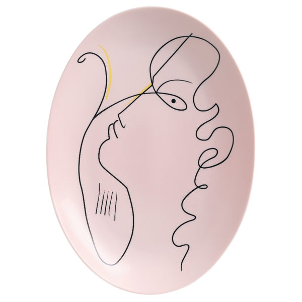 Raynaud porcelain oval platter La Tristesse d’Orphée Jean Cocteau pink