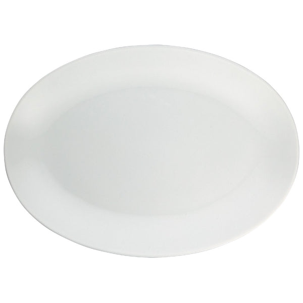 A large white oval porcelain platter.