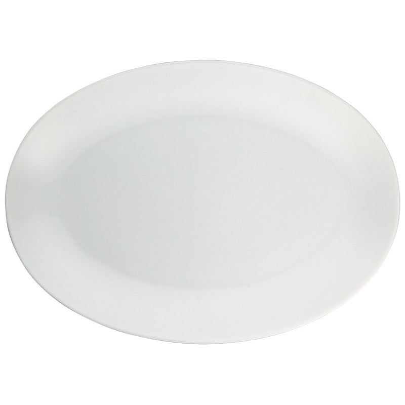 A large white oval porcelain platter.