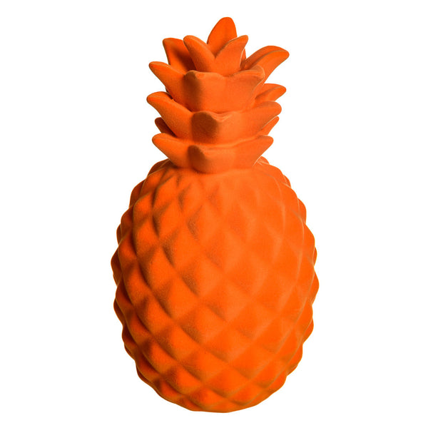 An orange velvet pineapple figurine.