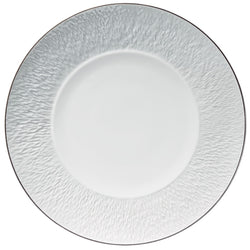 Raynaud Minéral Platinum 32cm porcelain presentation plate with engraved platinum rim handcrafted in Limoges