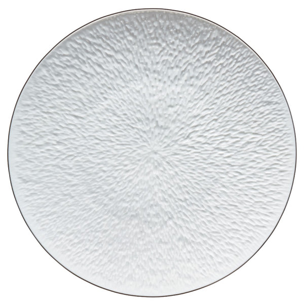 Raynaud Minéral Platinum fully engraved 32cm porcelain presentation plate with platinum rim made in Limoges