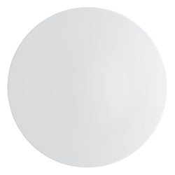 A white porcelain presentation plate with a simple, elegant design from the 'Uni' collection by Raynaud.