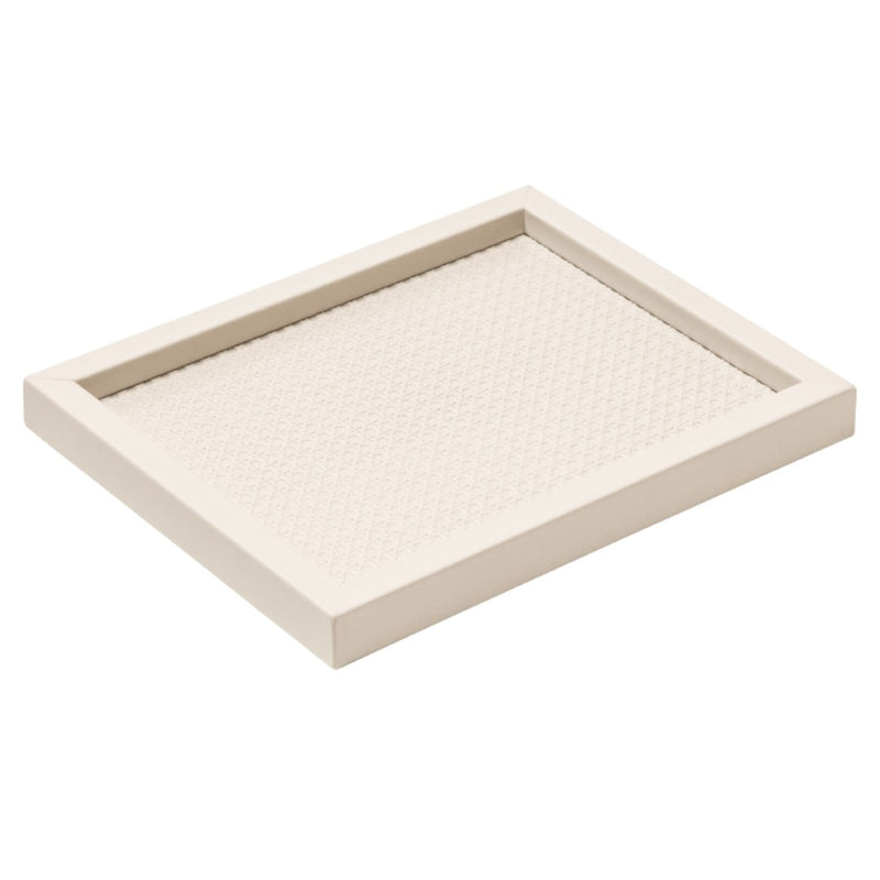 Rectangular Valet Leather Tray 'Chaumont' Vienna Pattern by Pigment France