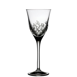Luxury red wine glass with coral reef engraving – Varga Crystal Coral Collection