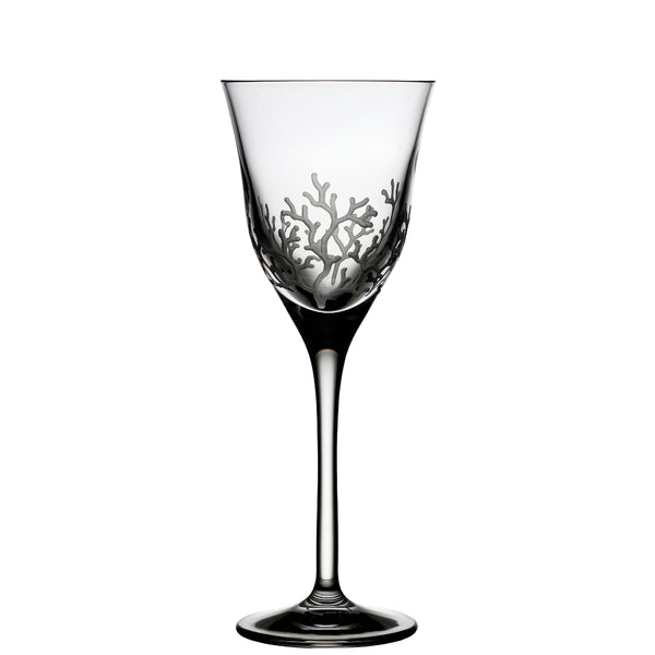 Luxury red wine glass with coral reef engraving – Varga Crystal Coral Collection