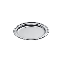A round silver plated coaster with a simple, elegant design, part of the Ercuis 'Regards' collection.