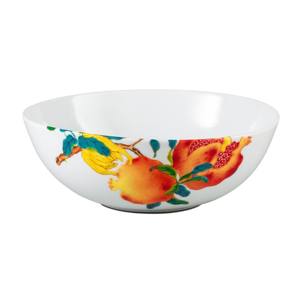 Harmonia luxury porcelain salad bowl with fruit and floral motifs inspired by Chinese imperial art by Raynaud