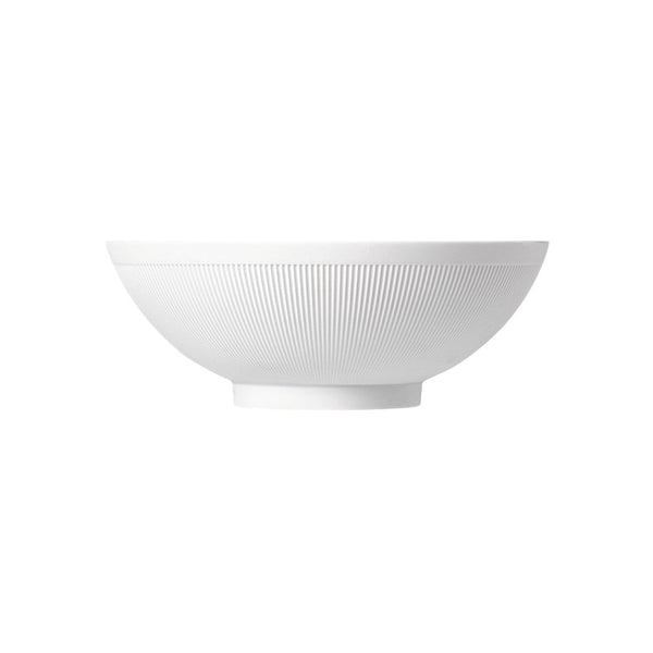 Stella Satin White large 20cm velvety matte porcelain salad bowl by SIEGER by FÜRSTENBERG, handcrafted in Germany for elegant dining.