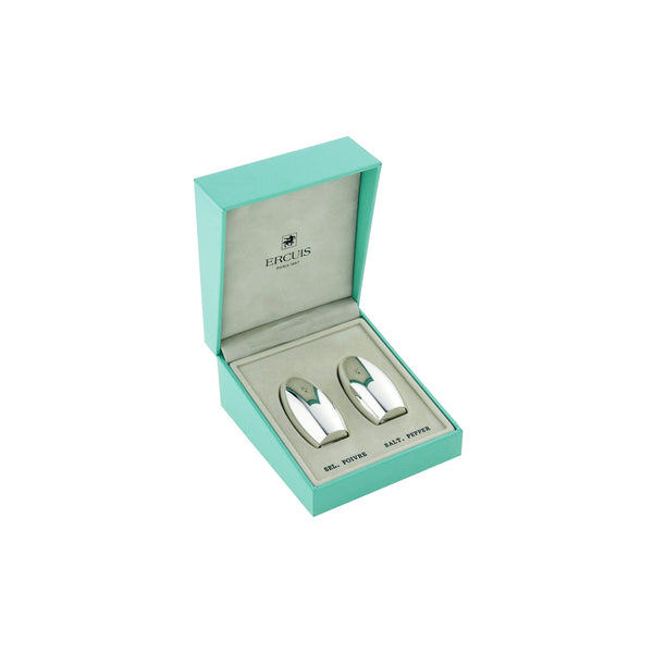 Case featuring Salt and Pepper Shakers Set Galet Silver-Plated by Ercuis