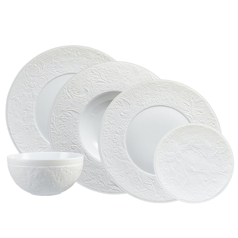 Dinnerware Set of 30 Pieces - 'Italian Renaissance' In White