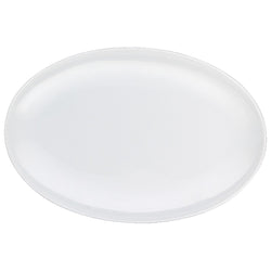 A round white porcelain side dish with a smooth and glossy finish.