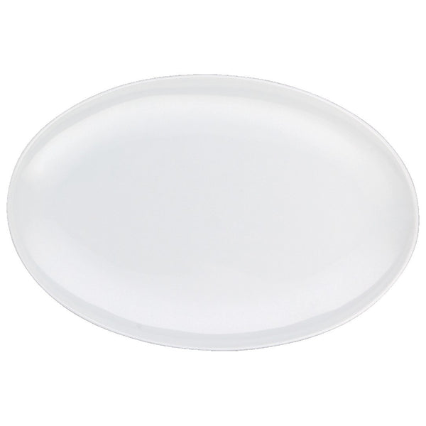 A round white porcelain side dish with a smooth and glossy finish.