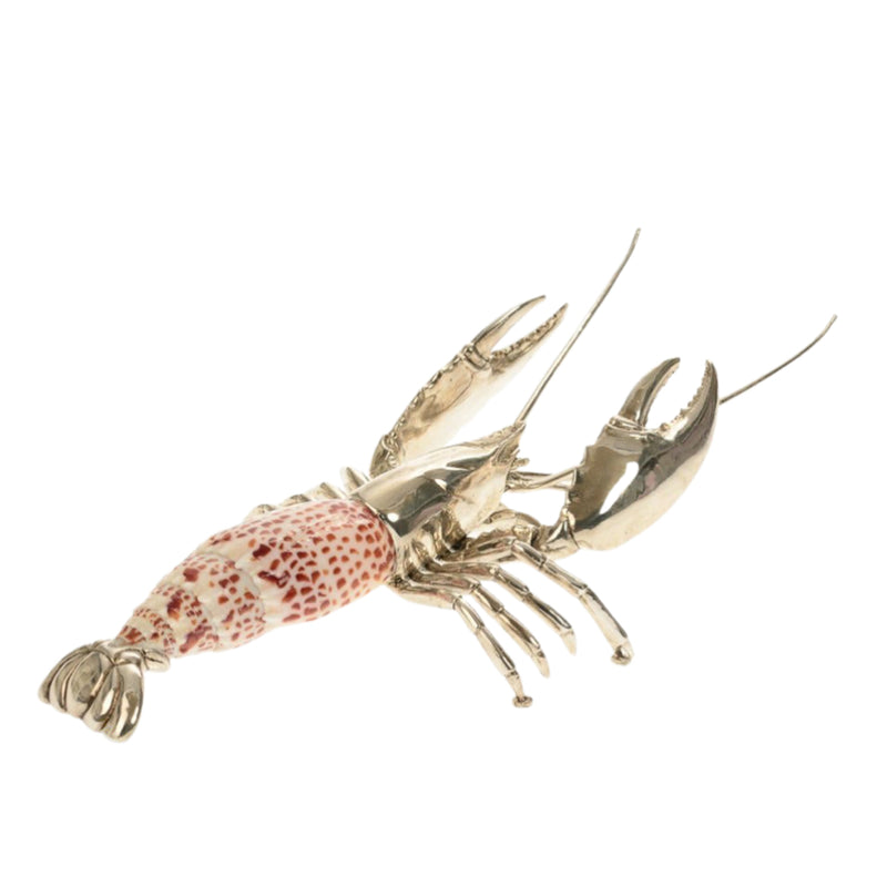 Silver lobster sculpture with Papal Mitre shell by Arden Classic
