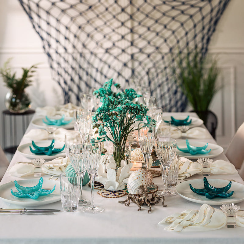 Silver plated octopus with tesselate tun shell is a must-have item for your marine themed table setting