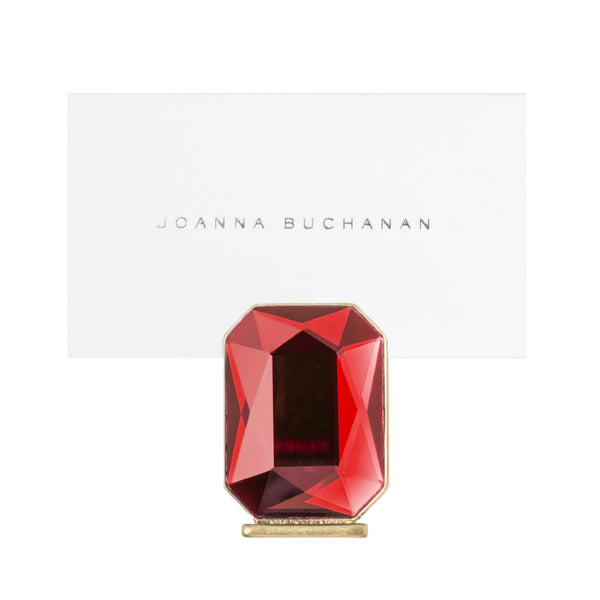 Single Gem Place Card Holders, Ruby Red by Joanna Buchanan