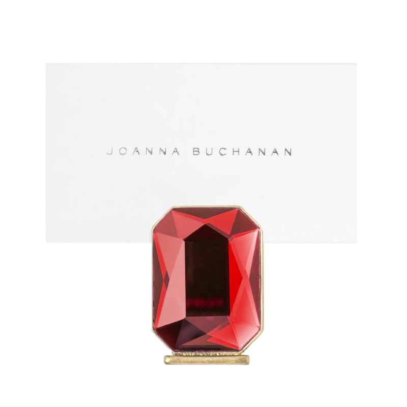 Single Gem Place Card Holders, Ruby Red by Joanna Buchanan