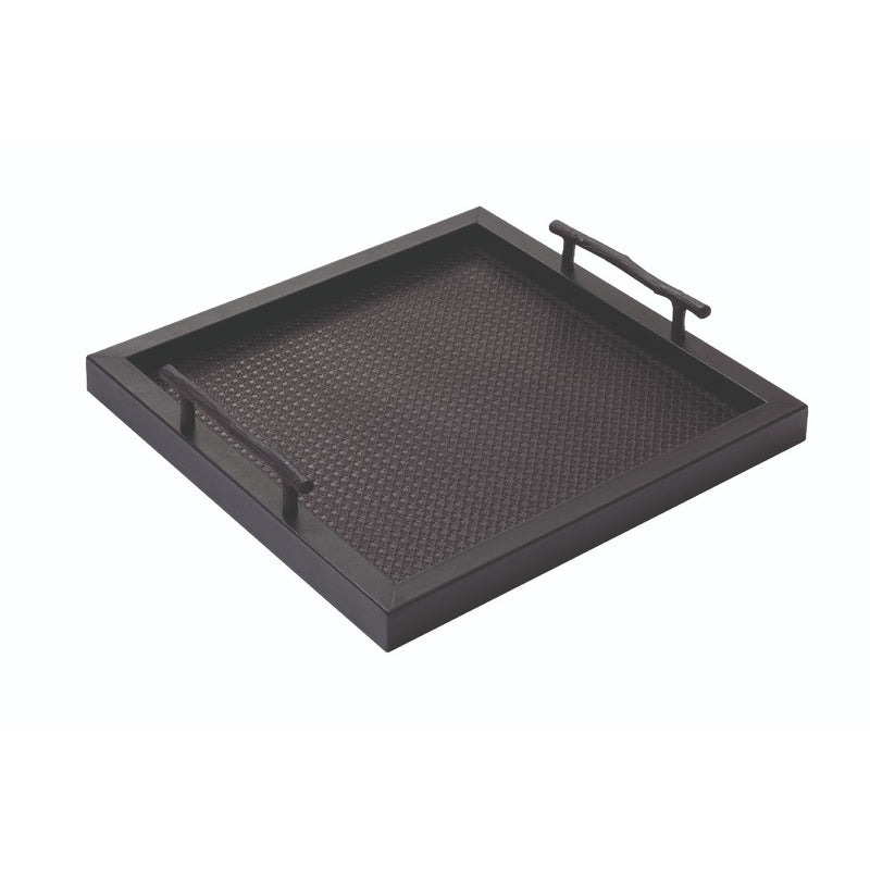 Square Leather Tray 'Chaumont' Vienna Quilt Pattern by Pigment France