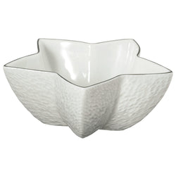 Raynaud Minéral Platinum small star-shaped Limoges porcelain bowl with platinum rim