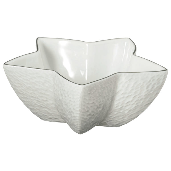 Raynaud Minéral Platinum small star-shaped Limoges porcelain bowl with platinum rim