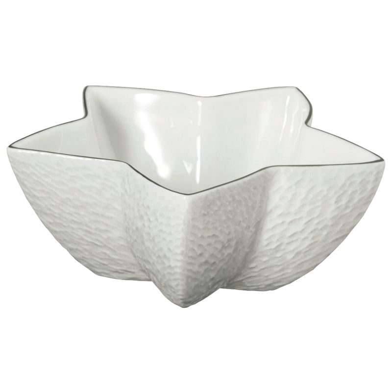 Raynaud Minéral Platinum small star-shaped Limoges porcelain bowl with platinum rim