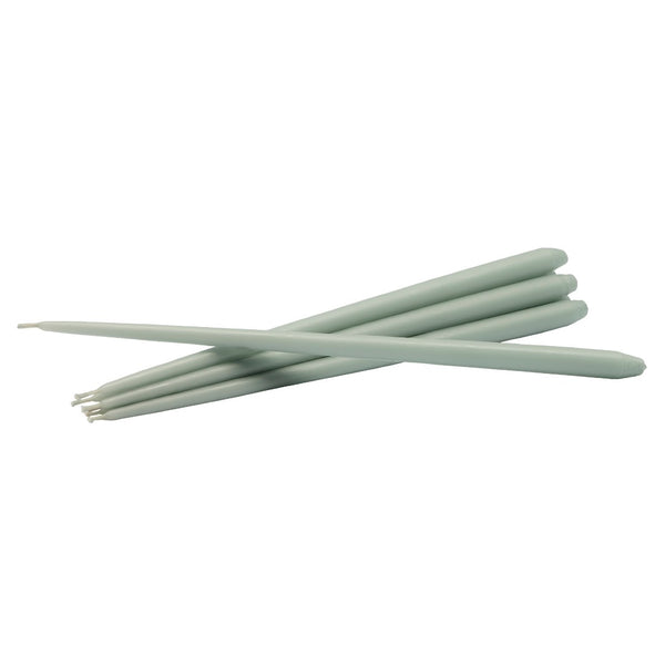 Dusty Mint Stoff taper candles set of 6 by Ester & Erik, slim and hand-dipped for design candleholders
