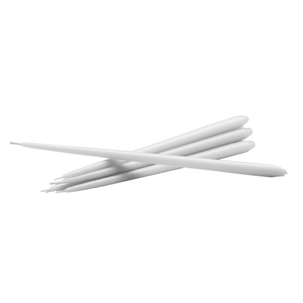 White Stoff taper candles set of 6 by Ester & Erik, slim and hand-dipped for iconic candleholders
