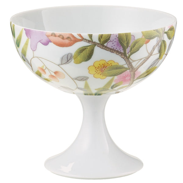 ice cream bowl in white with floral design