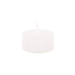 T-Lights in clear cup set of 20 by Shishi, clean-burning with transparent casing