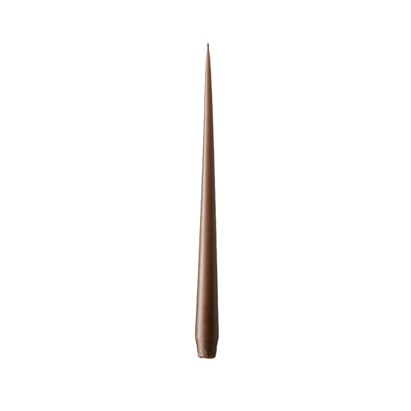 Taper candle in Hazel Brown Matt by Ester & Erik, hand-dipped with smooth matte finish and earthy tone