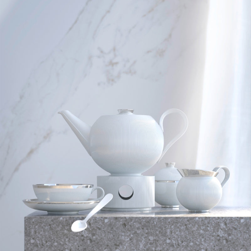 styled collection of tea service from Stella Platinum series by SIEGER by FÜRSTENBERG