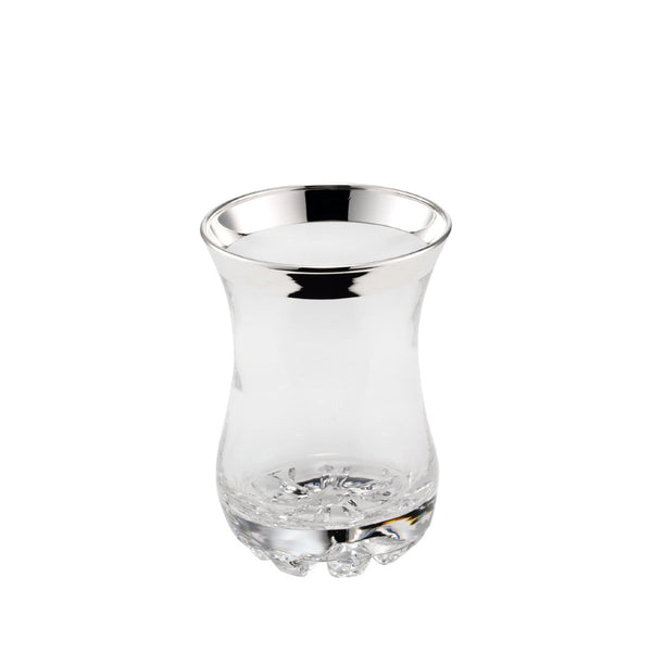 Luxury Tea Glass Crystal with 1cm Fine Silver Rim – Aladdin Collection by Sonja Quandt