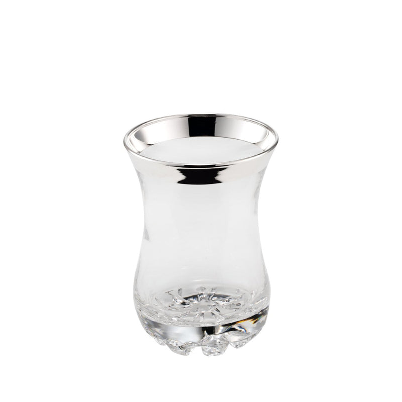 Luxury Tea Glass Crystal with 1cm Fine Silver Rim – Aladdin Collection by Sonja Quandt