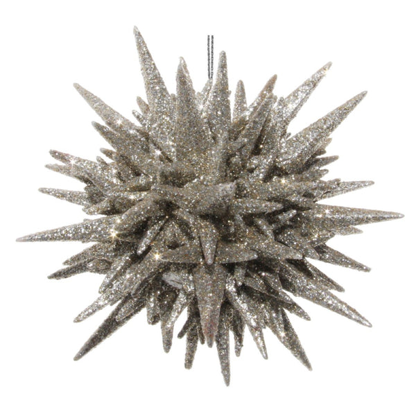 Dark silver glitter 3D star ornament, designed for luxury Christmas decor and elegant holiday styling.