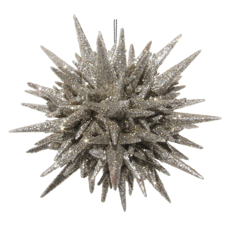 Dark silver glitter 3D star ornament, designed for luxury Christmas decor and elegant holiday styling.