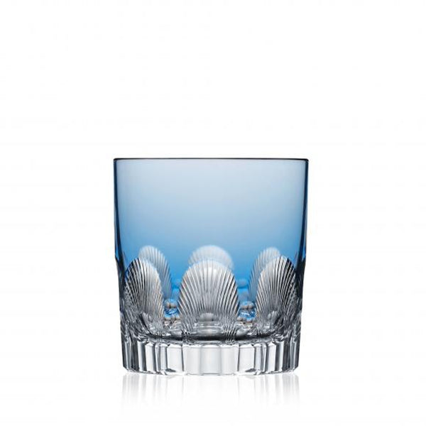 Luxury Double Old Fashioned Tumbler in Sky Blue Crystal Captiva by Varga Crystal