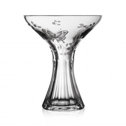 Vase Springtime clear bouquet by Varga Crystal, hand-cut crystal with engraved butterflies and bees