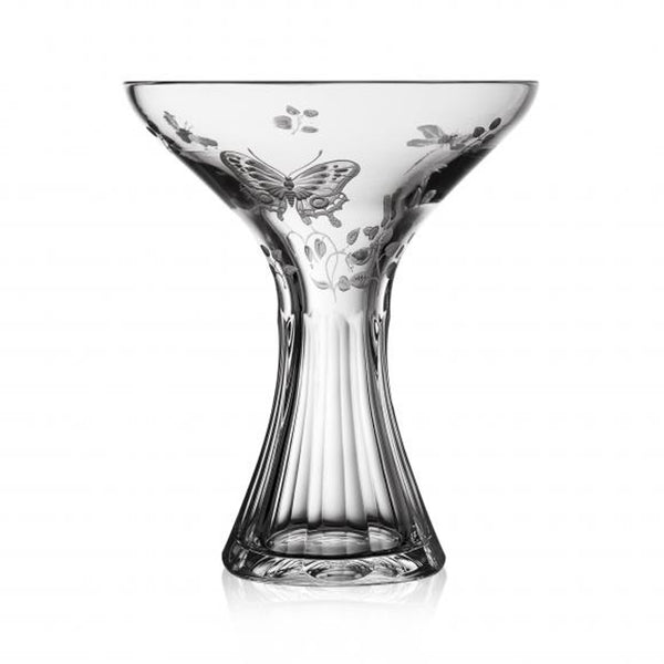 Vase Springtime clear bouquet by Varga Crystal, hand-cut crystal with engraved butterflies and bees