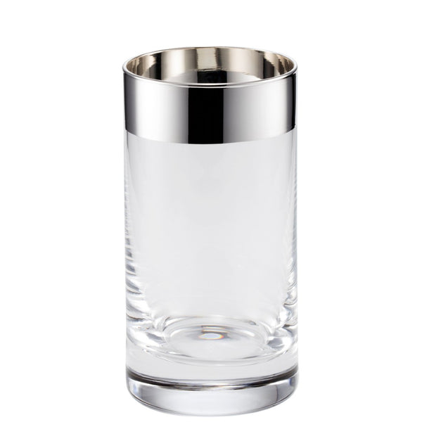 Luxury Water Glass Crystal with 2cm Fine Silver Rim – Paris Collection by Sonja Quandt