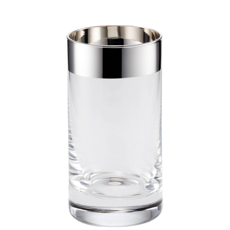Luxury Water Glass Crystal with 2cm Fine Silver Rim – Paris Collection by Sonja Quandt