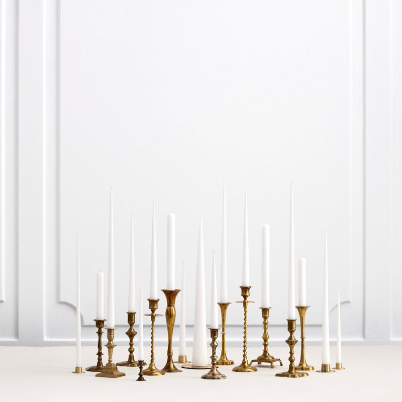 styled taper and White Matt cone candle 26cm by Ester & Erik, self-standing with velvety matte finish
