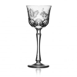Luxury Open Shaped Wine Glass in Clear Crystal with Butterfly and Leaf Engraving – Springtime by Varga Crystal