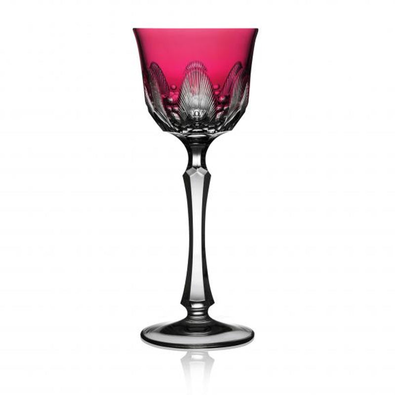 Luxury Wine Glass in Raspberry Red Crystal – Captiva by Varga Crystal